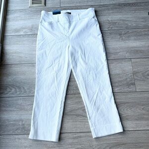 NWT Hilary Radley White Slim Fit Cropped Pants